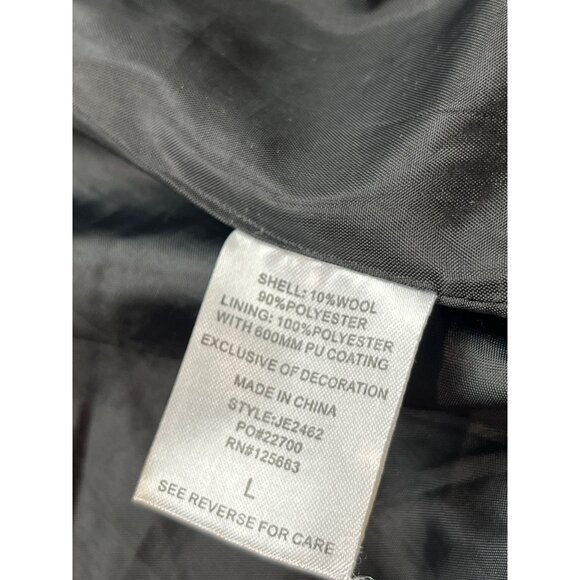 Black Lipstick Womens Large Plaid Wool Blend Peacoat Double-breasted Jacket - Picture 8 of 10